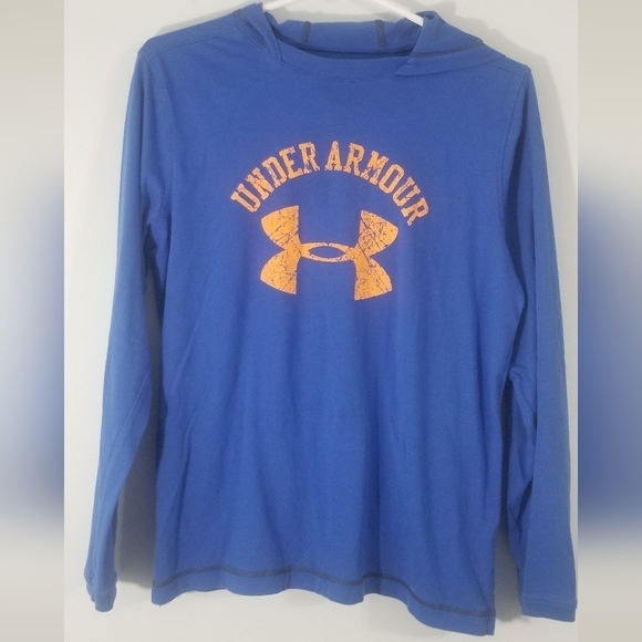 Under Armour Heat Gear Long Sleeve Hooded Tee. Loose Fit. Crackle UA Logo. YXL. - Picture 1 of 5
